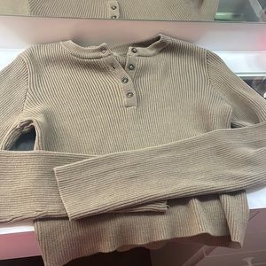 brandy melville brown long sleeve shirt with buttons